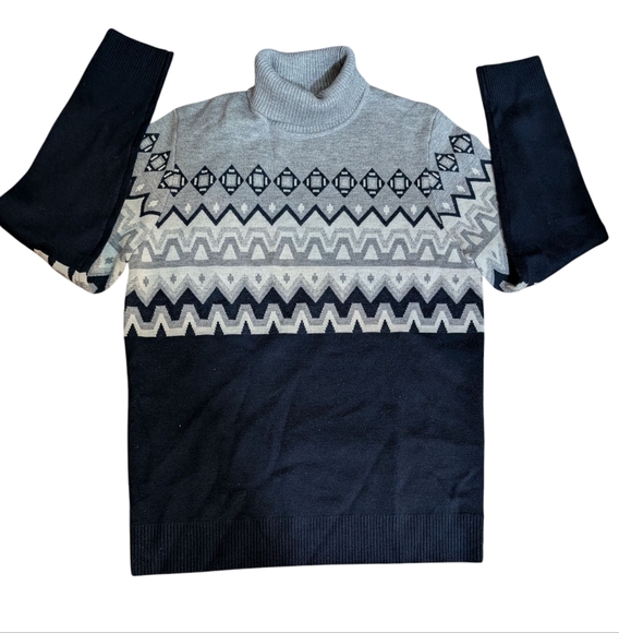 Patrick Assaraf Turtleneck  in Solid Navy Blue 100% Wool Merino... Size Large - Picture 1 of 5